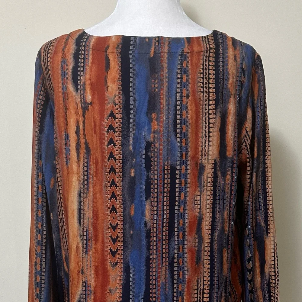 Coco + Carmen NEW Textured Stripes in Print Long Sleeve Popover Pullover S/M - Picture 10 of 16